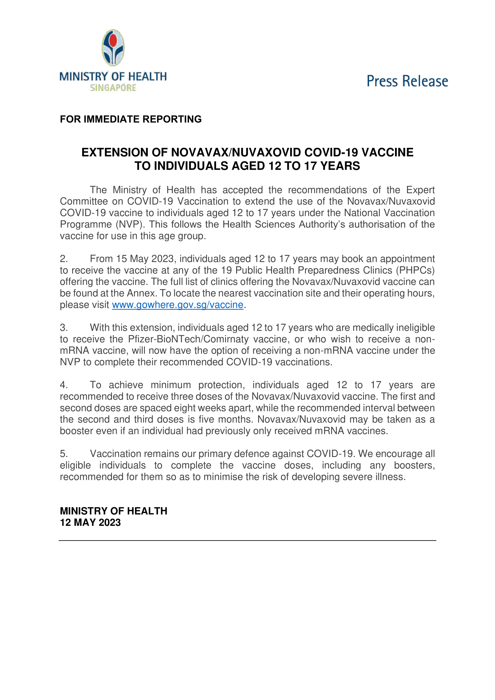 [MOH Connected] Press Release - Extension of NovavaxNuvaxovid vaccine to individuals aged 12 to 17 years-1.png